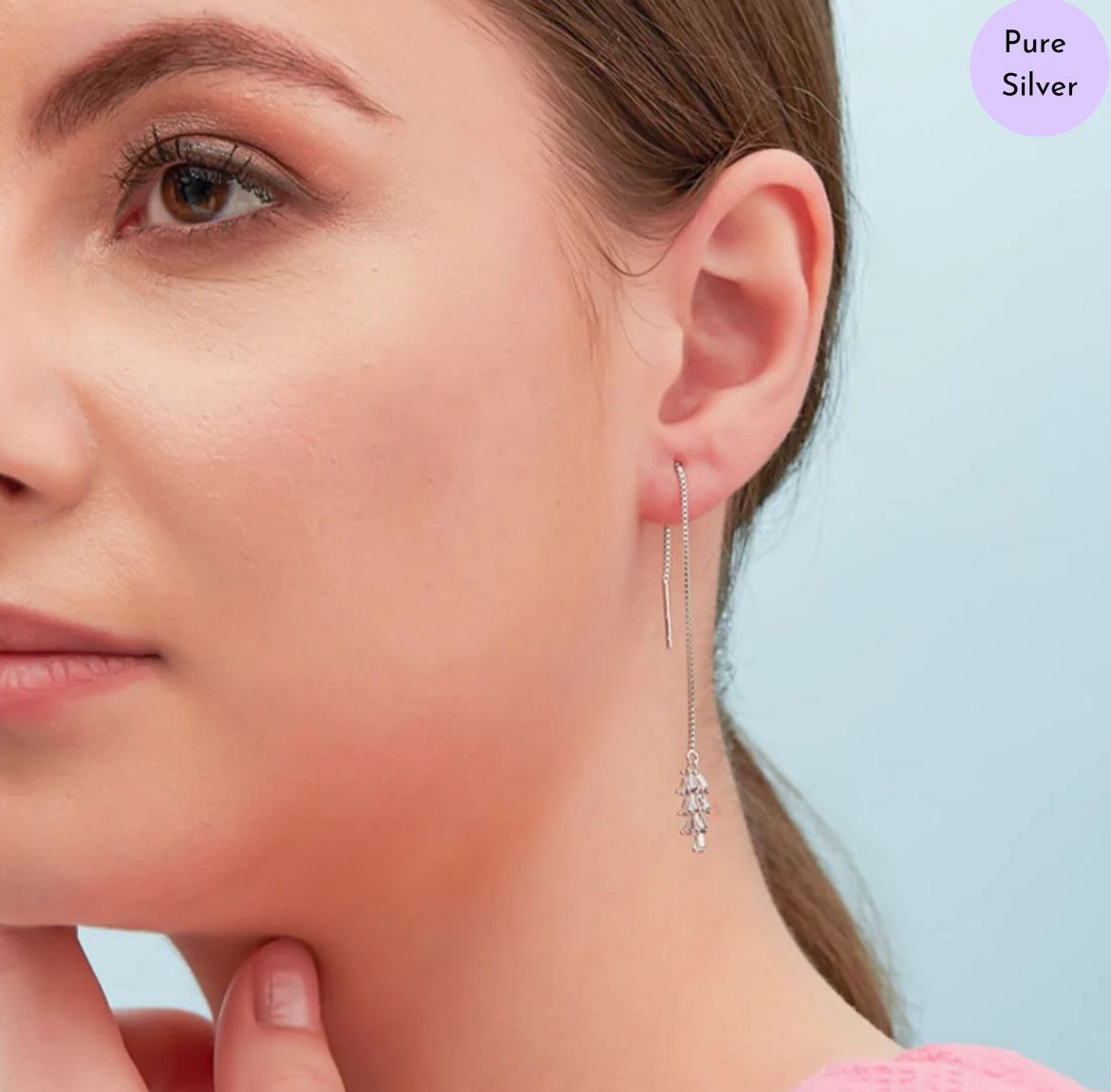 Hanging Charm 925 Silver Earrings