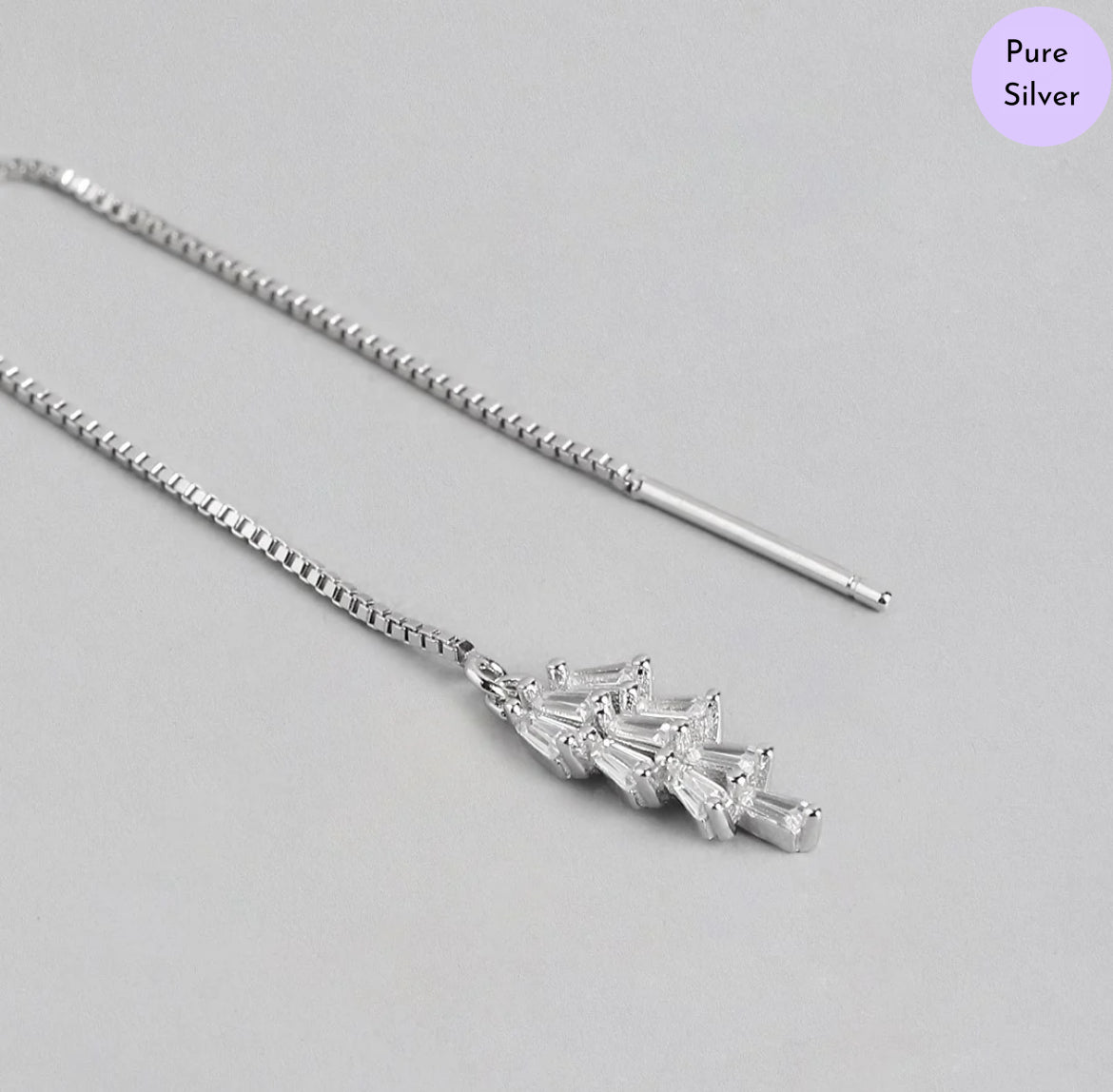 Hanging Charm 925 Silver Earrings