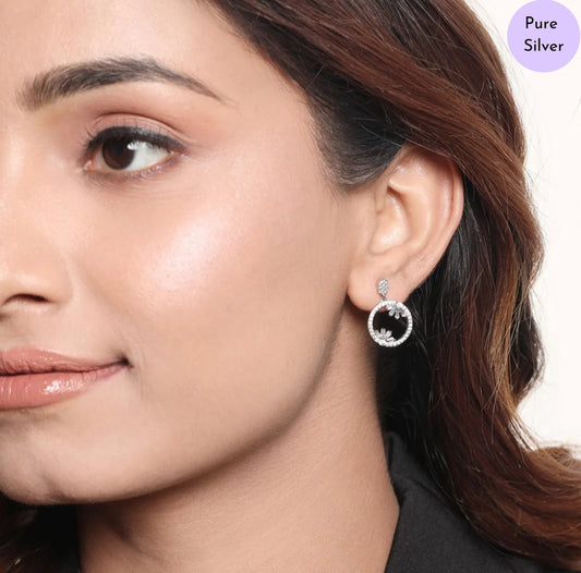 Crystal Haze 925 Sterling Silver Rhodium-Plated Earrings