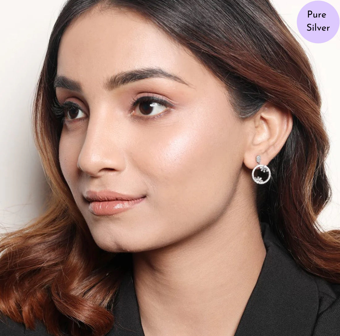 Crystal Haze 925 Sterling Silver Rhodium-Plated Earrings
