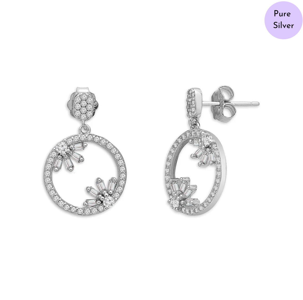Crystal Haze 925 Sterling Silver Rhodium-Plated Earrings
