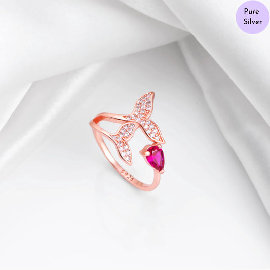 Frosted Leaf Rose Gold Plated 925 Sterling Silver