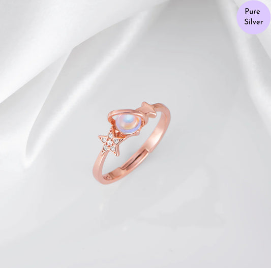 Ruby Veil Rose Gold Plated 925 Sterling Silver Ring