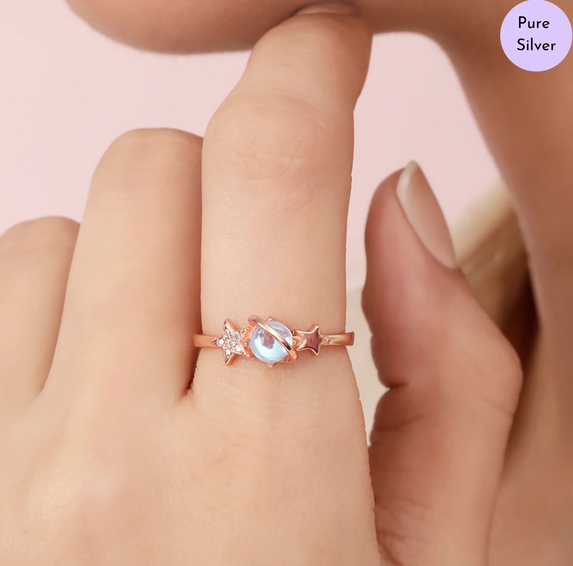 Ruby Veil Rose Gold Plated 925 Sterling Silver Ring