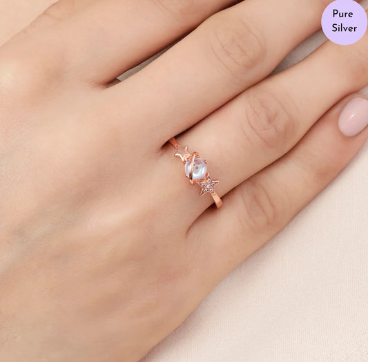 Ruby Veil Rose Gold Plated 925 Sterling Silver Ring