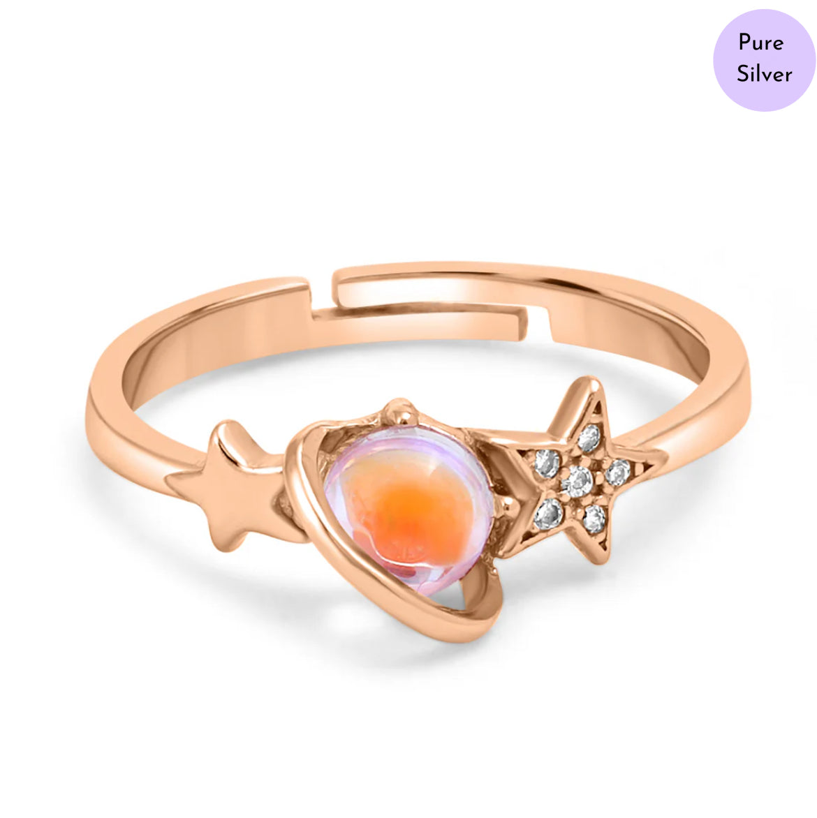 Ruby Veil Rose Gold Plated 925 Sterling Silver Ring