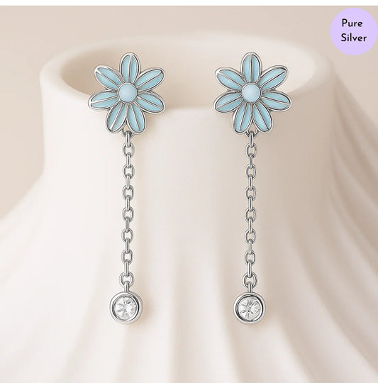 Floral Dusk Rhodium Plated 925 Sterling Silver Earrings
