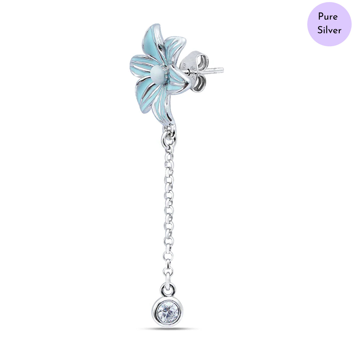 Floral Dusk Rhodium Plated 925 Sterling Silver Earrings