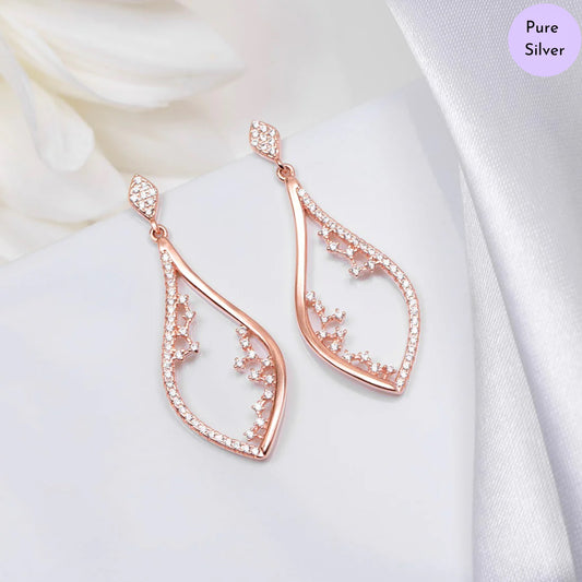 Vintage Aura Rose Gold Plated 925 Sterling Silver Stud Earrings