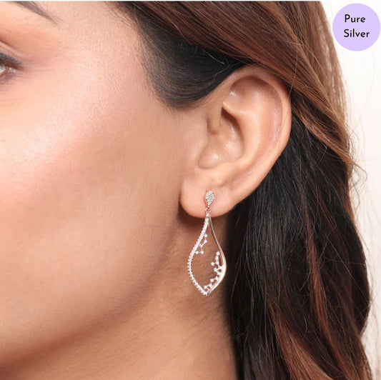 Vintage Aura Rose Gold Plated 925 Sterling Silver Stud Earrings