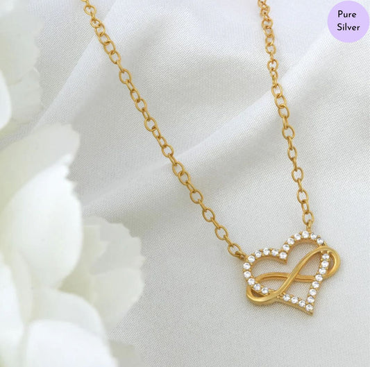 Heart Loop Gold Plated 925 Sterling Silver Necklace