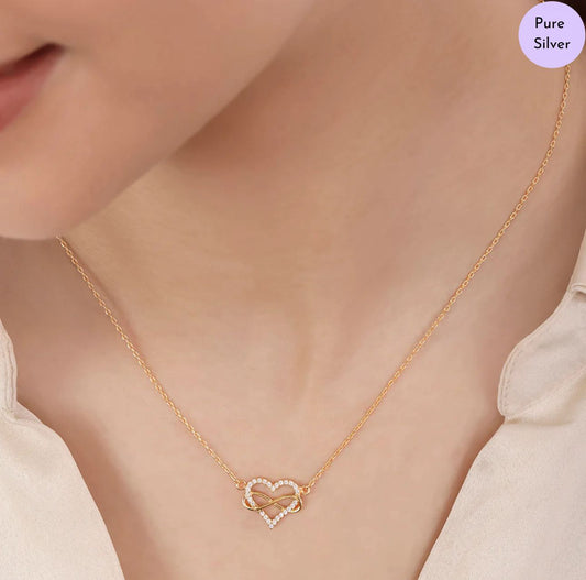 Heart Loop Gold Plated 925 Sterling Silver Necklace