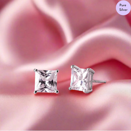 Princess Dream 925 Sterling Silver Stud Earrings