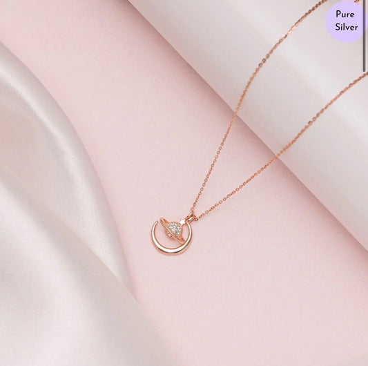 Selene & Titan Rose Gold Plated 925 Sterling Silver Necklace