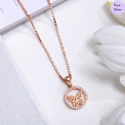 Dreamwing Rose Gold Plated 925 Sterling Silver Pendant