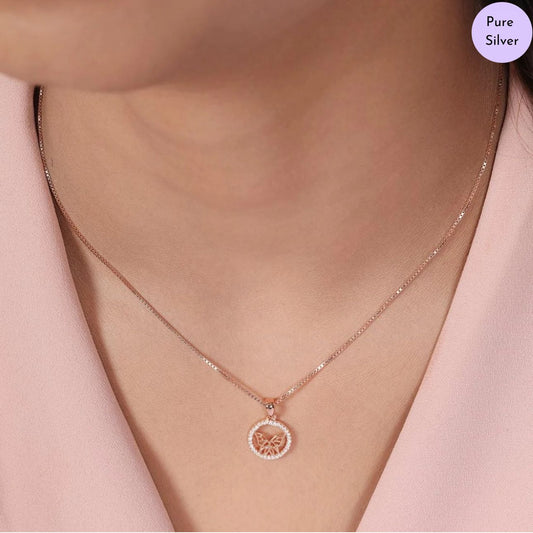 Dreamwing Rose Gold Plated 925 Sterling Silver Pendant