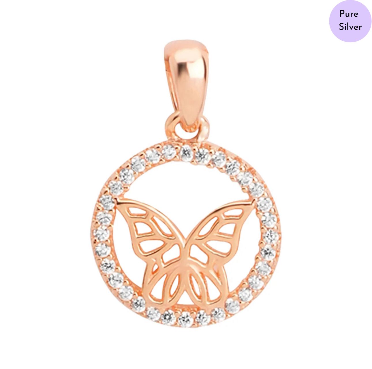 Dreamwing Rose Gold Plated 925 Sterling Silver Pendant