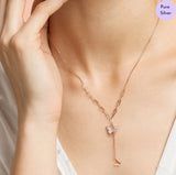 Rosaflora Rose Gold Plated 925 Sterling Silver Drop Necklace