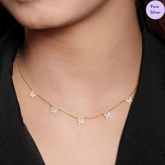 Goldenora Wings 925 Sterling Silver Butterfly Necklace