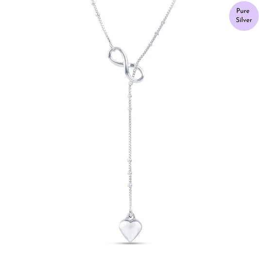 Infinite Love 925 Sterling Silver Rhodium Plated Necklace