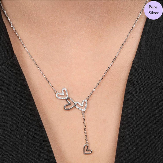 Delicate Heart Rhodium Plated 925 Sterling Silver Necklace