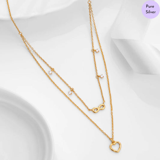 LuxeHeart Gold Plated 925 Sterling Silver Necklace