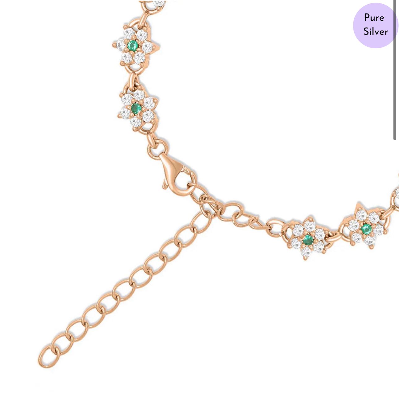 Rose bloom Gold Plated 925 Sterling Silver Bracelet