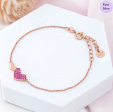 Rosy Heart Rose Gold Plated 925 Sterling Silver Bracelet