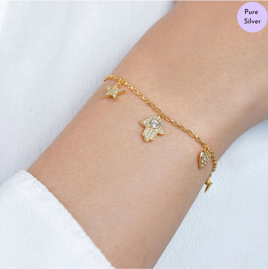 Charmsy Gold Plated 925 Sterling Silver Bracelet