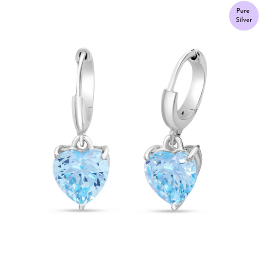 Seloria Heart Drop Rhodium Plated 925 Sterling Silver Earrings