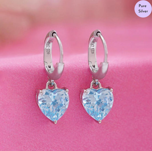 Seloria Heart Drop Rhodium Plated 925 Sterling Silver Earrings