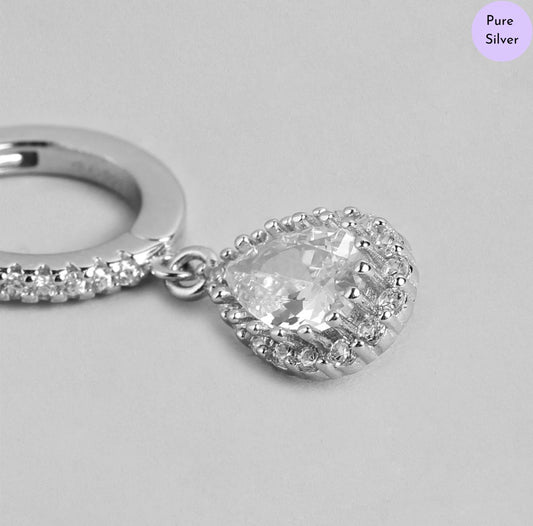 Silvara Rhodium Plated 925 Sterling Silver Earrings