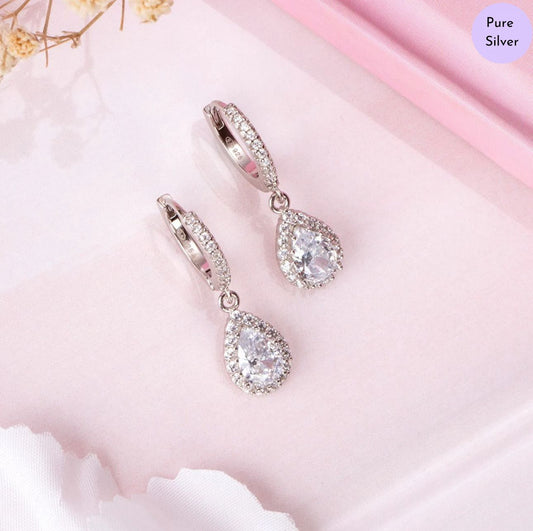 Silvara Rhodium Plated 925 Sterling Silver Earrings