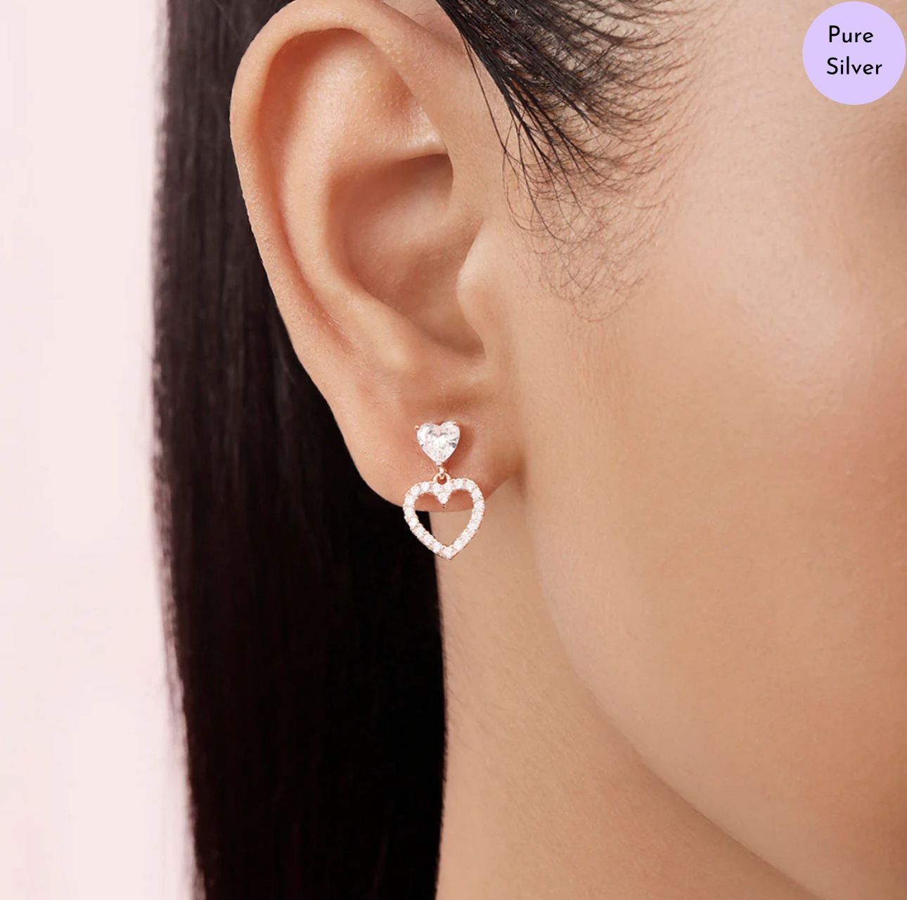 Droplyn Rose Gold Plated 925 Sterling Silver Earrings