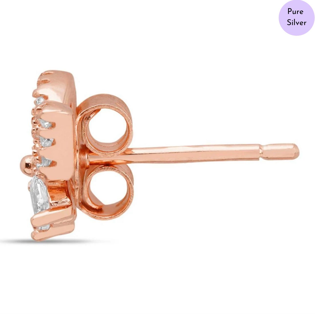 Aureafly Rose Gold Plated 925 Sterling Silver Stud Earrings