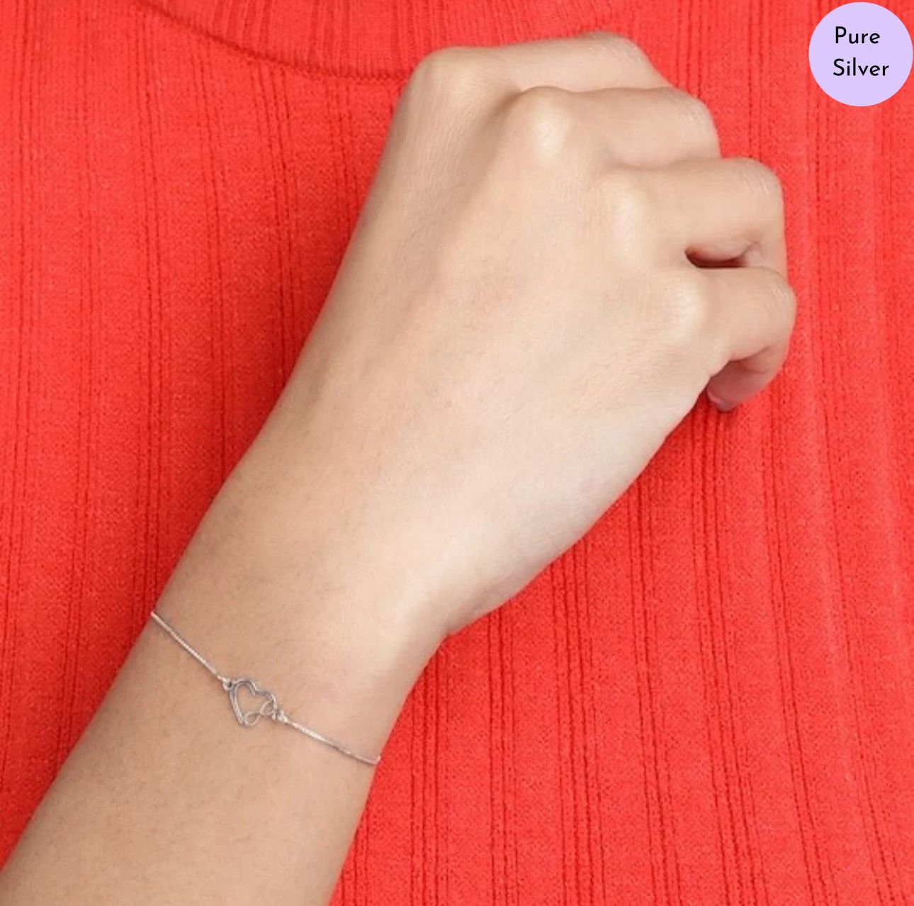 Infinique Love Rhodium-Plated 925 Sterling Silver Bracelet