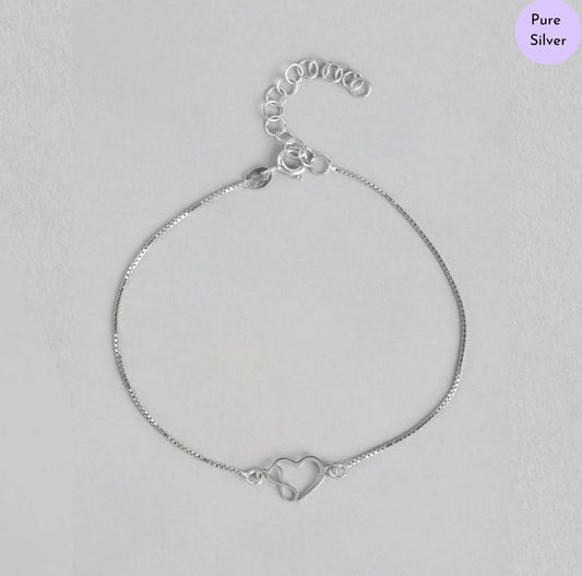 Infinique Love Rhodium-Plated 925 Sterling Silver Bracelet
