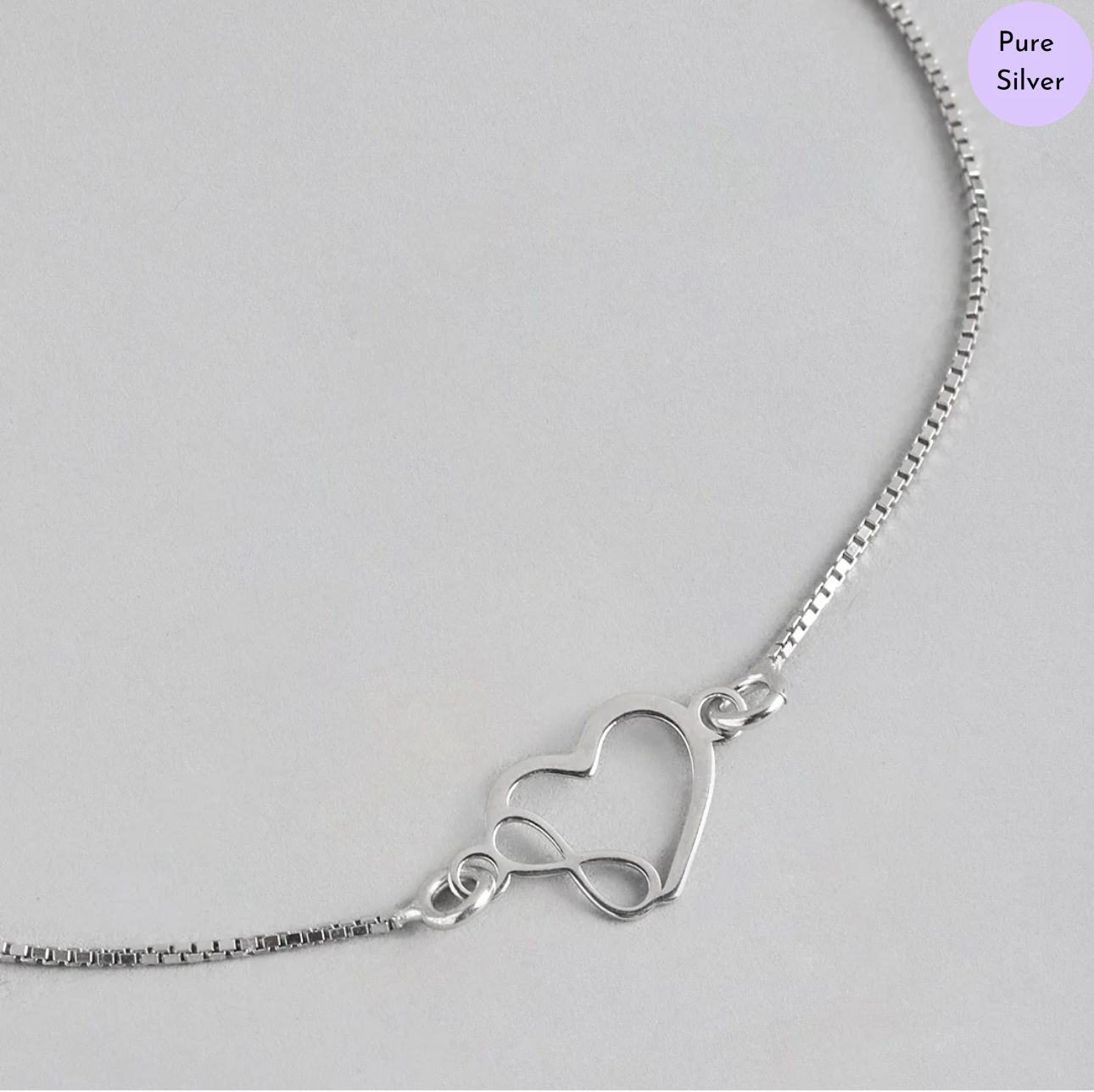 Infinique Love Rhodium-Plated 925 Sterling Silver Bracelet