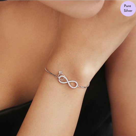Infivya Rhodium Plated 925 Sterling Silver Bracelet