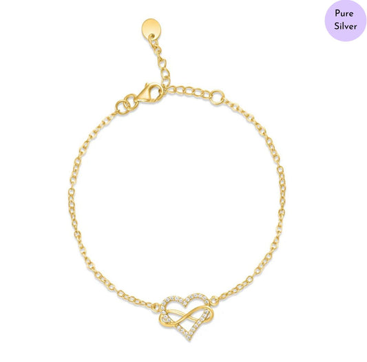 Eterni Heart Gold Plated 925 Sterling Silver Bracelet