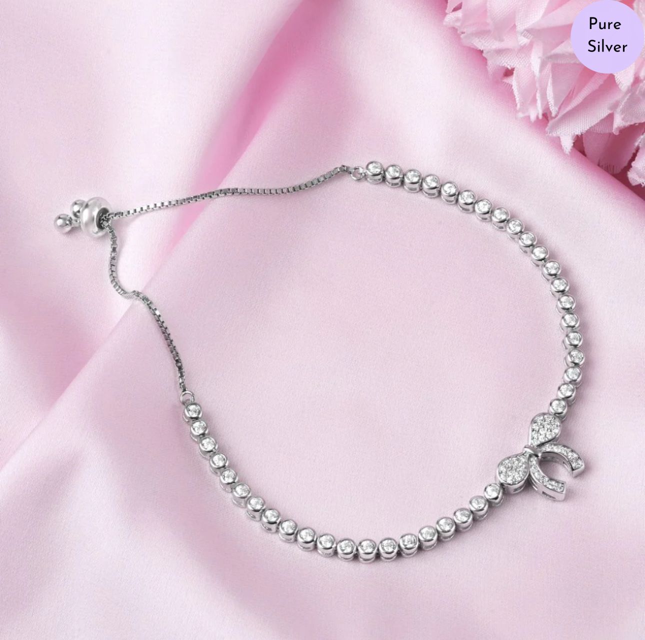 Bowselle Rhodium Plated 925 Sterling Silver Bracelet