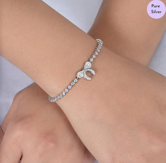 Bowselle Rhodium Plated 925 Sterling Silver Bracelet