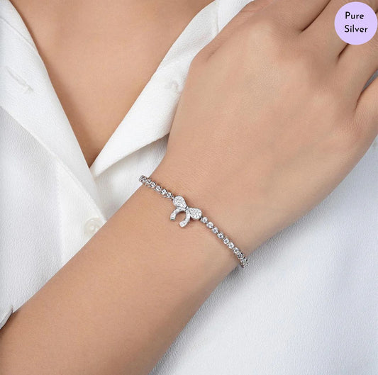 Bowselle Rhodium Plated 925 Sterling Silver Bracelet