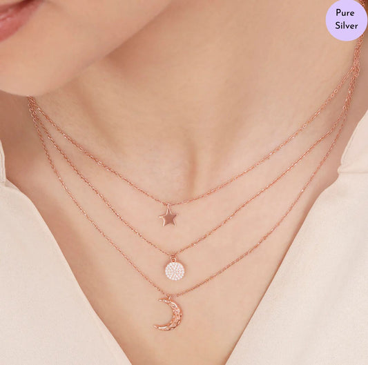 Fine Threads Rose Gold Plated 925 Sterling Silver Necklace