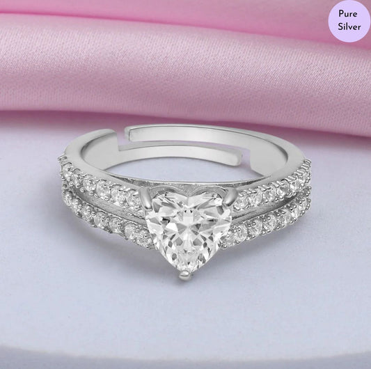 Dazzlehart Rhodium Plated 925 Sterling Silver Ring