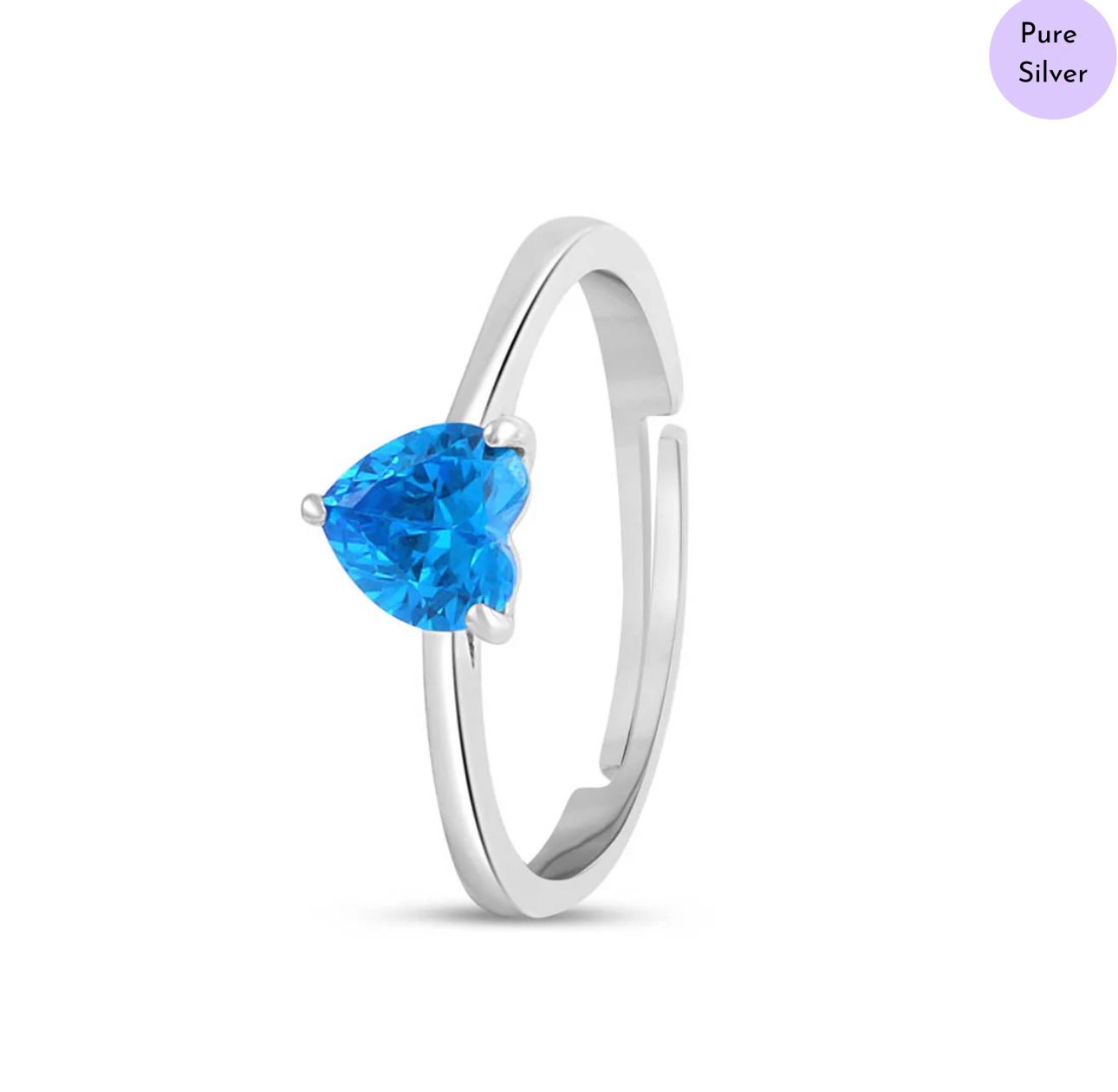 Bluette Rhodium Plated 925 Sterling Silver Ring