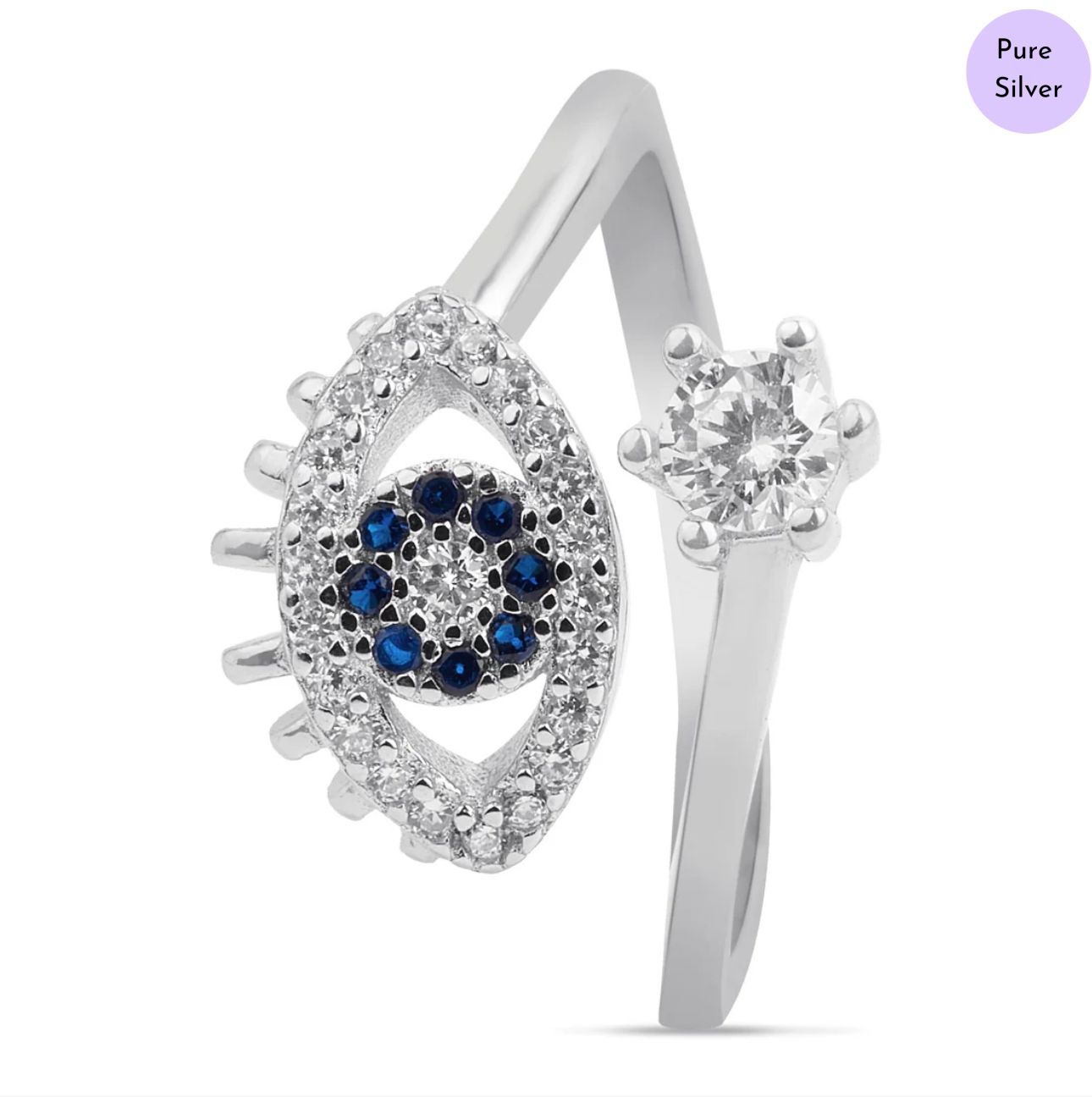 Guardin Rhodium Plated 925 Sterling Silver Ring