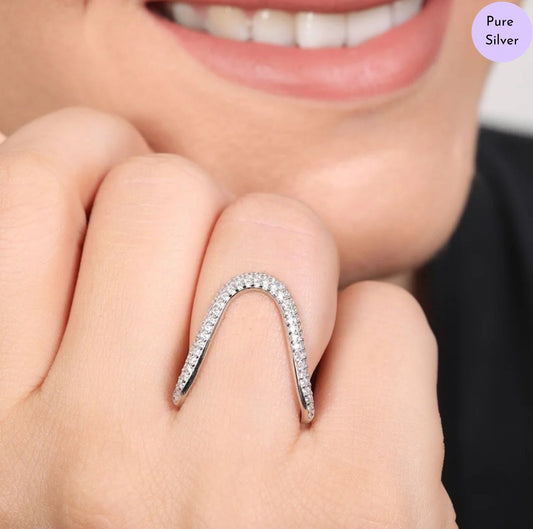 Artevra Rhodium Plated 925 Sterling Silver Ring