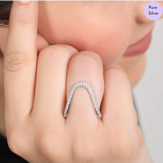 Artevra Rhodium Plated 925 Sterling Silver Ring