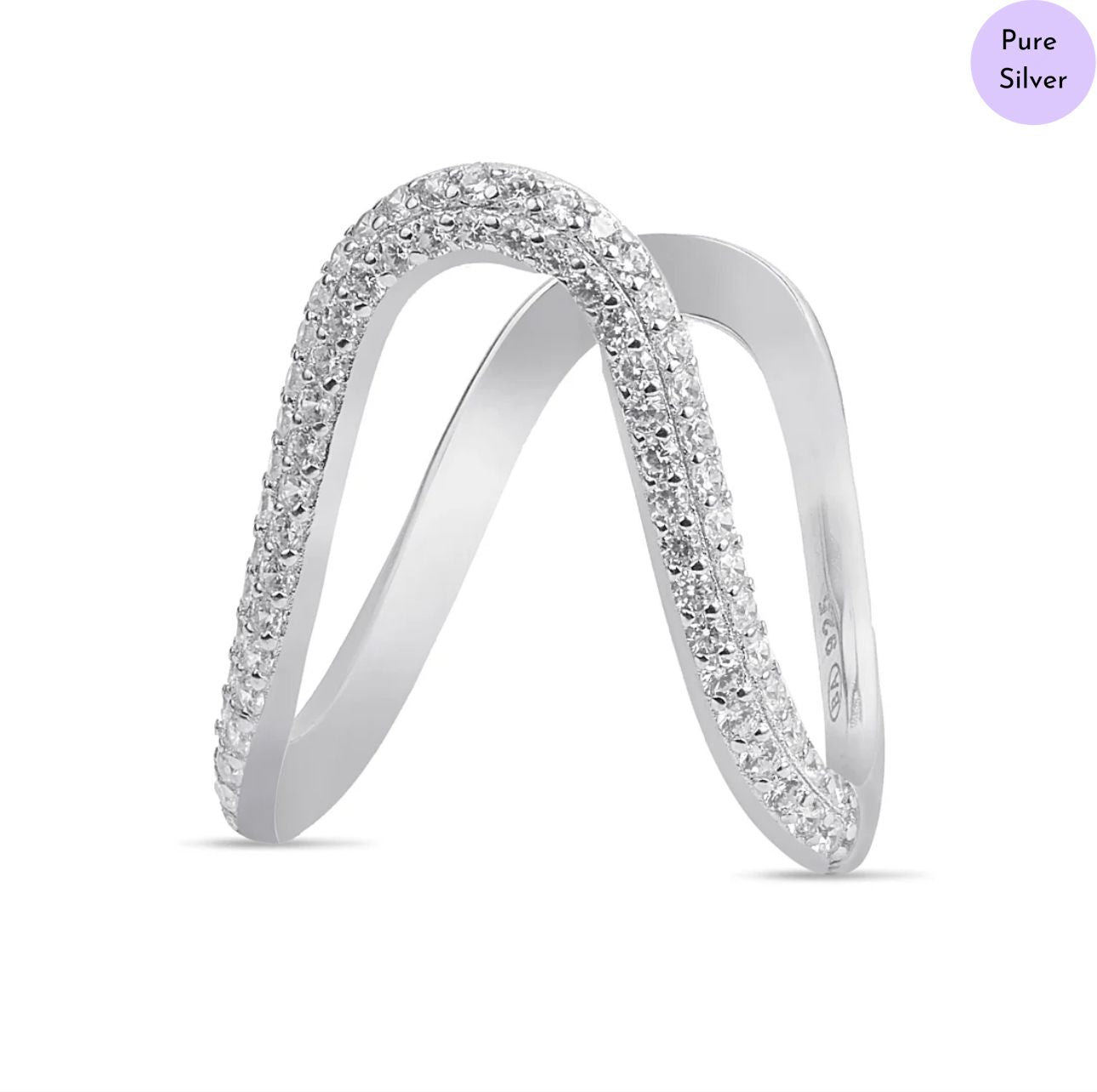 Artevra Rhodium Plated 925 Sterling Silver Ring